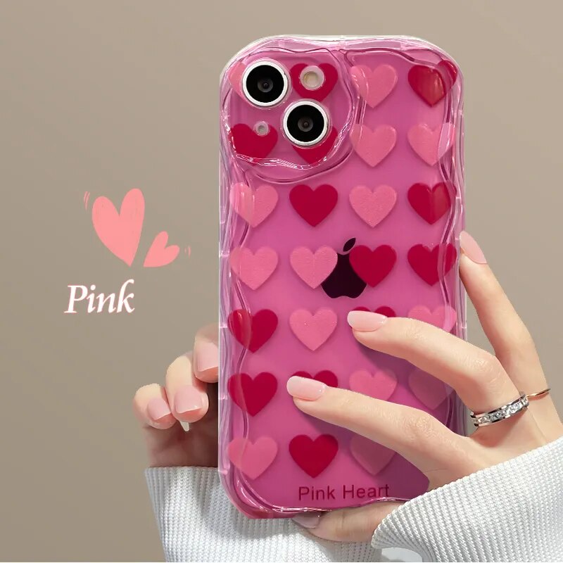 Case for iPhone 13 PRO MAX 14 PLUS 14PRO 14PROMAX Simple rose red full screen love curve anti-drop mobile phone case